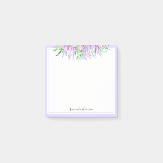 Post-it® Lavande Tulipes Bouquet Vibes de printemps Florale (Devant)