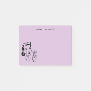Post-it® Lavender Funny Rétro Femme de ménage Note à soi