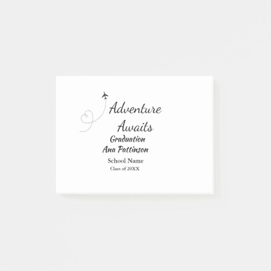Post-it® L'aventure attend le diplôme ajouter le nom année (Devant)