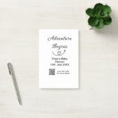 Post-it® L'aventure commence baby shower scan QR code coeur (Bureau)