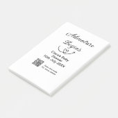 Post-it® L'aventure commence baby shower scan QR code coeur (Incliné)
