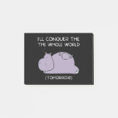 Post-it® Lazy Hippo Je vais conquérir le monde demain (Devant)