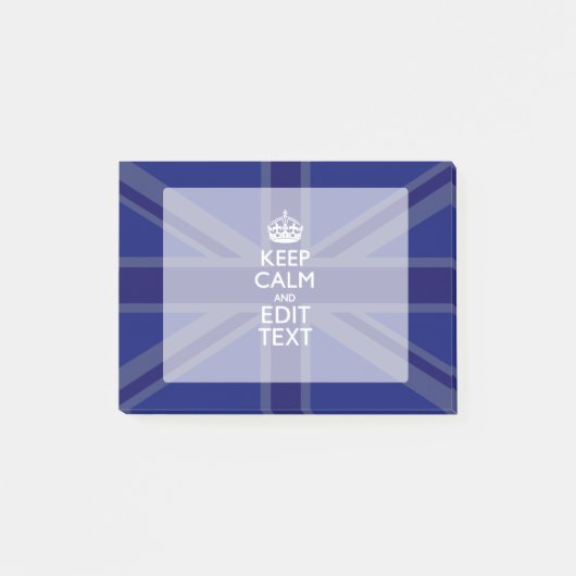 Post-it® Le bleu de minuit gardent le calme et votre texte (Devant)