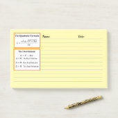 Post-it® Le Bloc-notes Discriminant & Formule Quadratique (Sur un bureau)