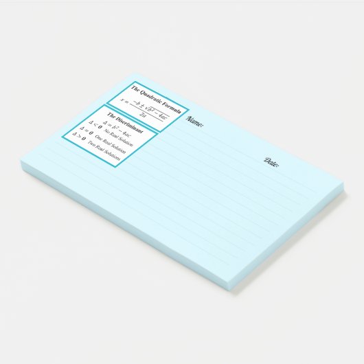 Post-it® Le Bloc-notes Discriminant & Formule Quadratique (Incliné)