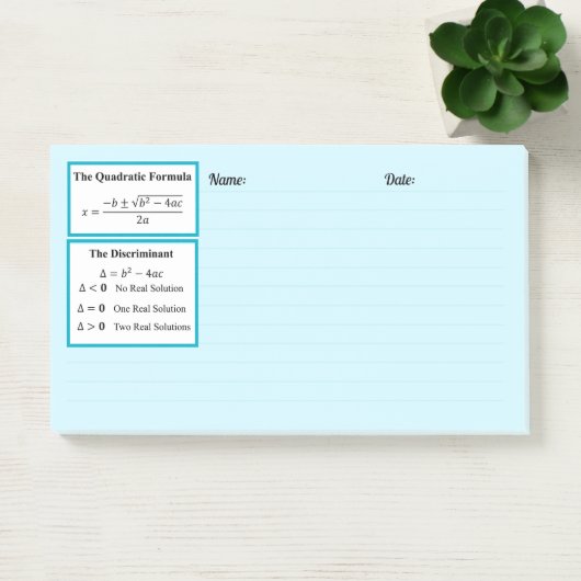 Post-it® Le Bloc-notes Discriminant & Formule Quadratique (Bureau)