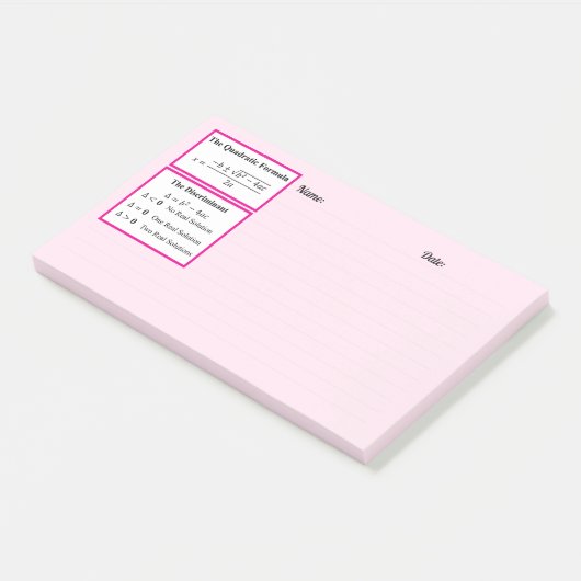 Post-it® Le Bloc-notes Discriminant & Formule Quadratique (Incliné)