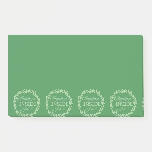 Post-it® Le Bonheur Est Un Emploi Intérieur Green Wreath Po (Devant)