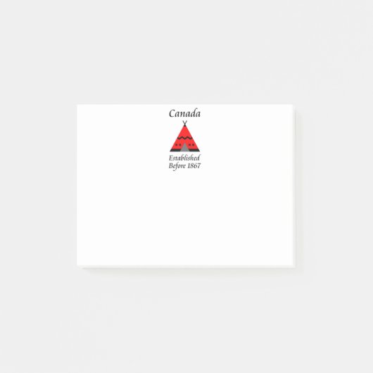 Post-it® Le Canada Établi Avant 1867 Couleur De Teepee Roug (Devant)