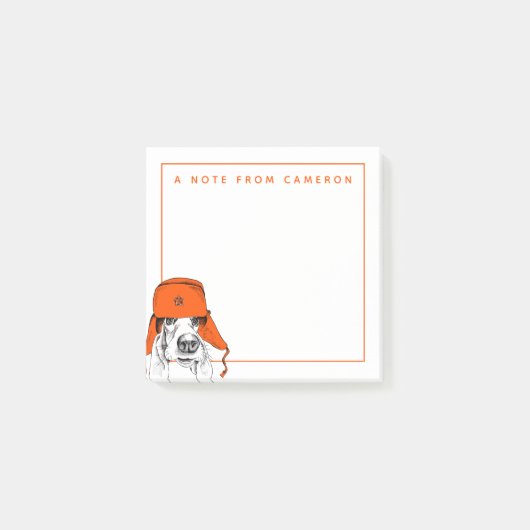 Post-it® Le casquette rouge | de Basset Hound | Ushanka (Devant)