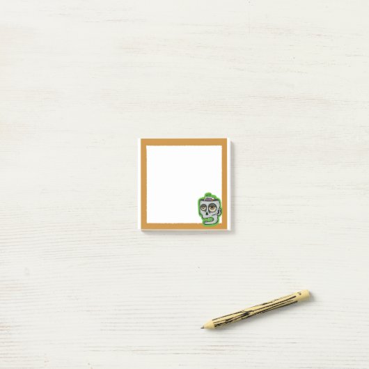 Post-it® Le cerveau coule une note zombie (Sur un bureau)