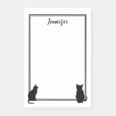 Post-it® Le chat noir moderne silhouette le blanc (Devant)