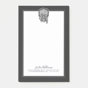 Post-it® Le chef de tigre de Natif américain   ajoutent