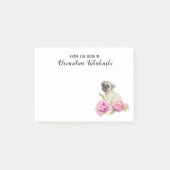 Post-it® Le chien et les fleurs mignons de carlin | (Devant)