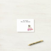 Post-it® Le chien et les fleurs mignons de carlin | (Sur un bureau)