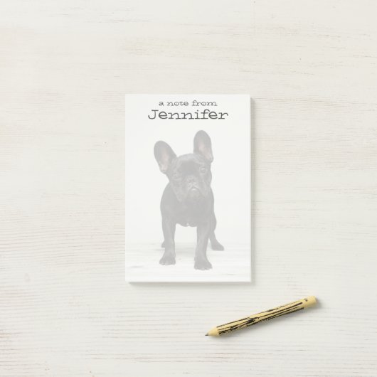 Post-it® Le chiot le plus mignon de bouledogue français (Sur un bureau)