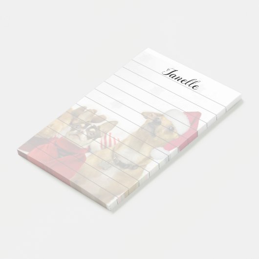Post-it® Le chiwawa de Noël poursuit la protection de notes (Incliné)