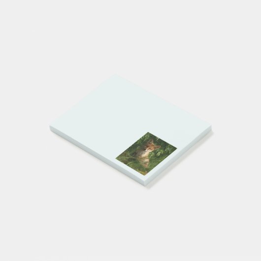 Post-it® Le chou renard dans une forêt verte (Incliné)