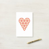 Post-it® Le Coeur De Vie - Orange/3D. (Sur un bureau)
