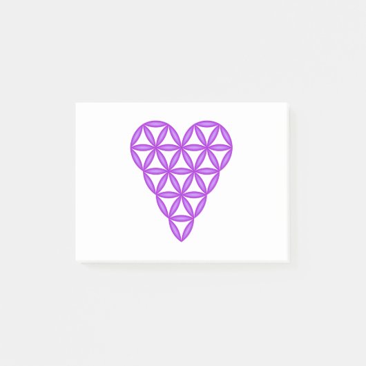 Post-it® Le Coeur De Vie - Violet/3D. (Devant)