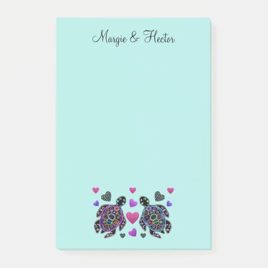 Post-it® Le Courrier-it® de couples de tortue de mer note 4 (Devant)