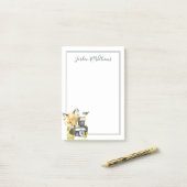 Post-it® Le Fox mignon d'aquarelle prenant à des images | (Sur un bureau)
