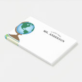 Post-it® Le globe du monde sur la pile de livres a (Incliné)