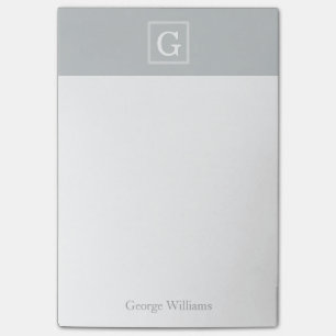 Post-it® Le gris a encadré le monogramme personnalisé