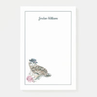 Le hibou d'aquarelle | ajoutent votre nom