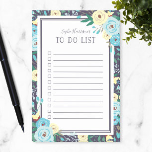 Post-it® Le Jardin Fleurit Floral Bleu À Faire Liste