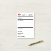 Post-it® Le laissez-passer d'infirmière pour tout établisse (Sur un bureau)