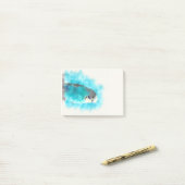 Post-it® le magnifique perroquet en bleu (Sur un bureau)