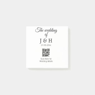 Post-it® Le mariage d'ajouter le nom de couple QR code scan