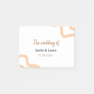Post-it® Le mariage de nom de la mariée date pêche