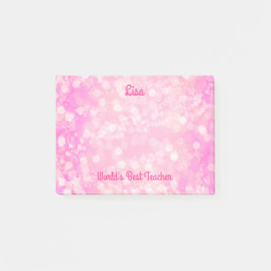 Post-it® Le meilleur enseignant du monde, Pink Bokeh