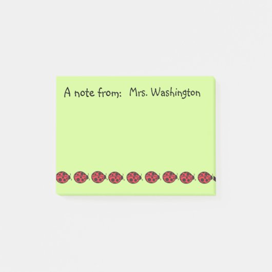 Post-it® Le message de l'école de Ladybugs de l'enseignant  (Devant)