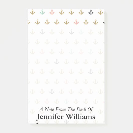Post-it® Le mini motif | d'Ancre ajoutent votre nom (Devant)