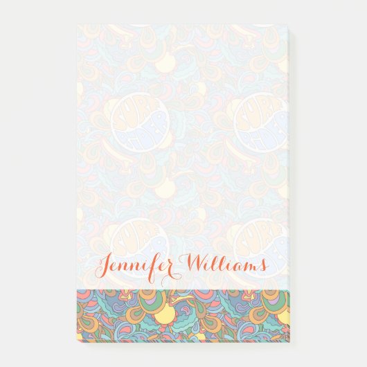 Post-it® Le motif | de cavalier de surf ajoutent votre nom (Devant)