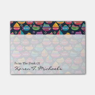 Post-it® Le motif   de transport d'océan ajoutent votre nom