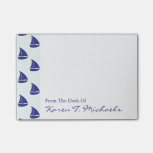 Post-it® Le motif   de voilier de bleu royal ajoutent votre