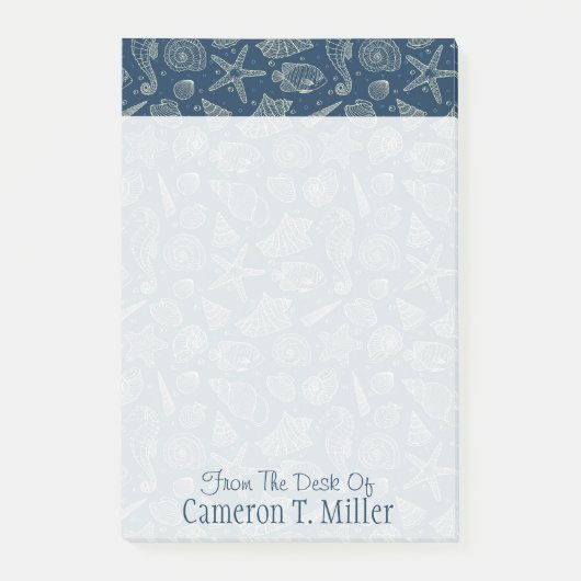 Post-it® Le motif | d'habitants d'océan ajoutent votre nom (Devant)