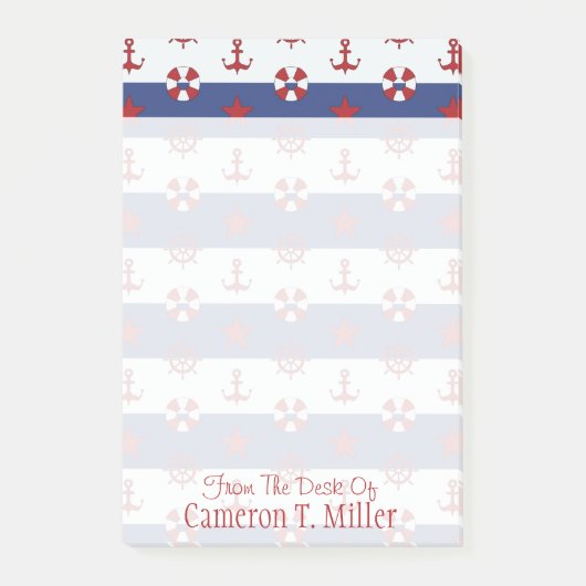 Post-it® Le motif nautique | de bannière étoilée ajoutent (Devant)