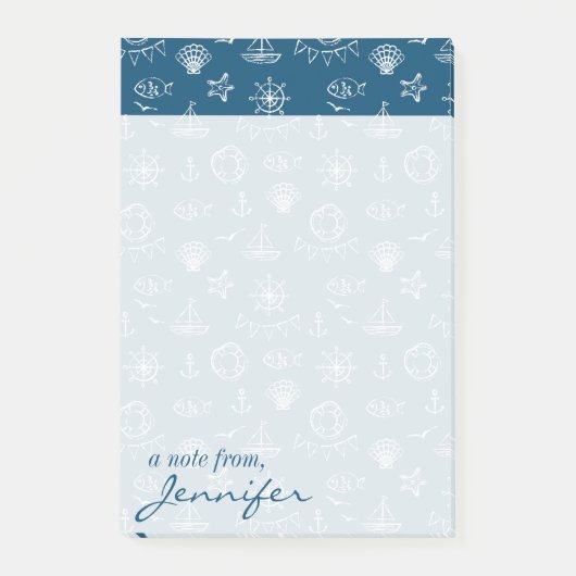 Post-it® Le motif nautique | de dessin de craie ajoutent (Devant)