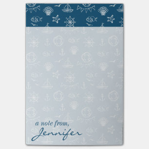 Post-it® Le motif nautique de dessin de craie ajoutent