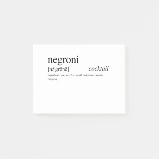 Post-it® Le Negroni, le cocktail préféré de l'Italie (Devant)