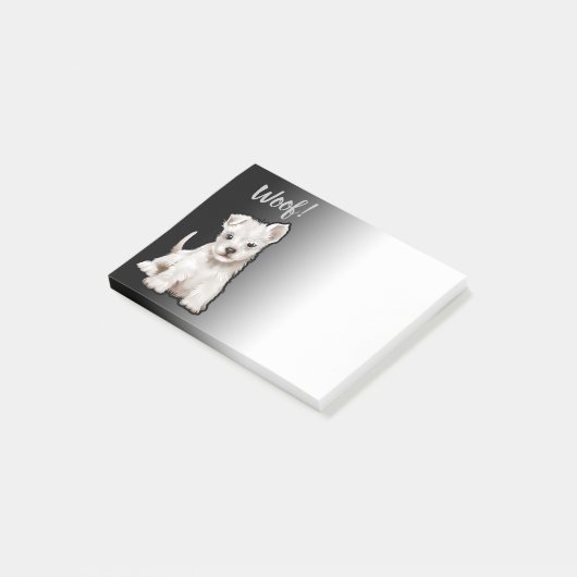 Post-it® Le noir fait sur commande de chiot de Westy se (Incliné)