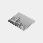 Post-it® Le paysage urbain de Seattle noir et blanc (Incliné)