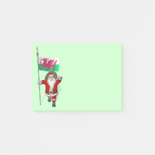 Post-it® Le Père Noël Avec L'Enseigne Du Pays De Galles