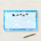 Post-it® Le Père Noël et son renne volant Noël (Sur un bureau)