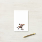 Post-it® Le Père Noël Se Trouve Sur Deinonychus (Sur un bureau)